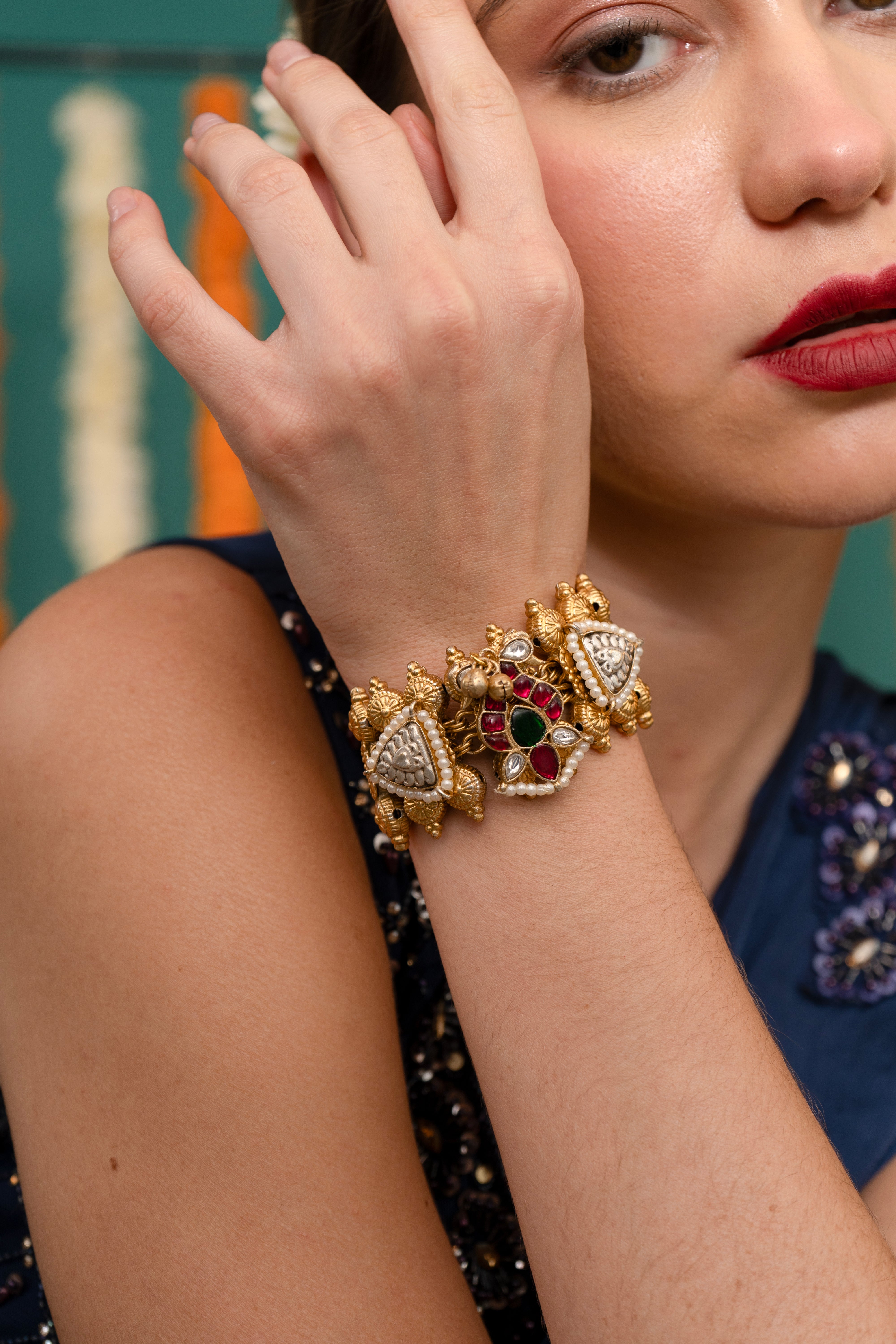 Sunaina jadau Bracelet (Adjustable)